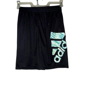 adidas Black Shorts with Aqua Tie-Dye Logo